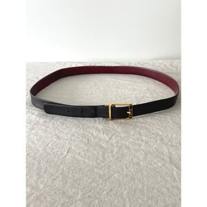 Vintage Pierre Cardin Reversible Leather Belt Gold Buckle Quiet Luxury Italy